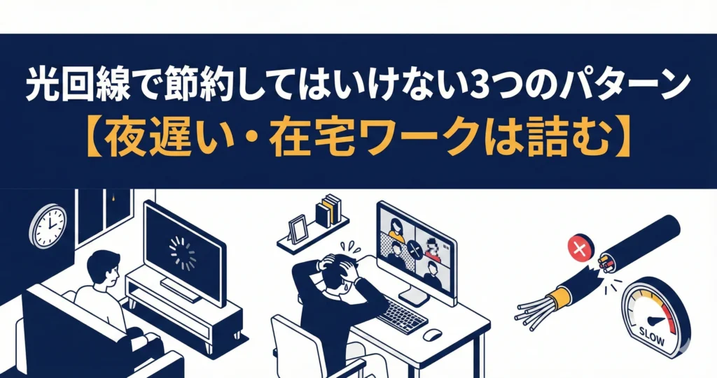 光回線で節約してはいけない3つのパターン【夜遅い・在宅ワークは詰む】