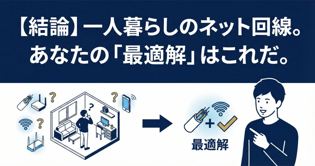 【結論】一人暮らしのネット回線 あなたの「最適解」はこれだ。